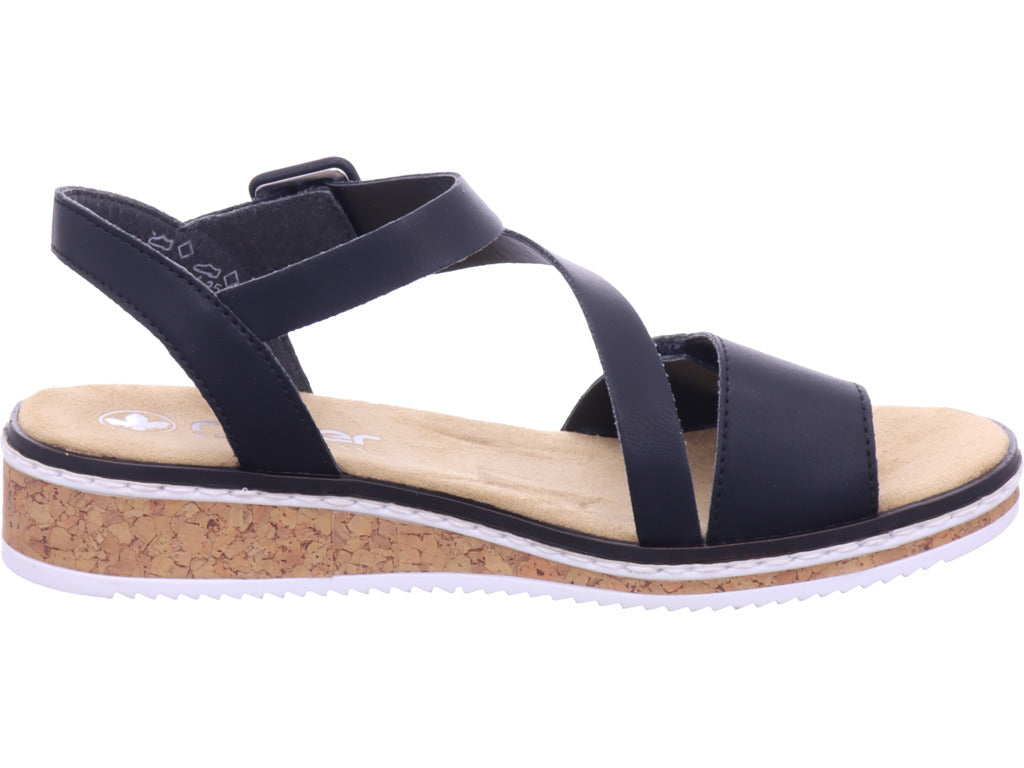 Rieker Damen Sandalette Fsk Damen Sandalen in schwarz