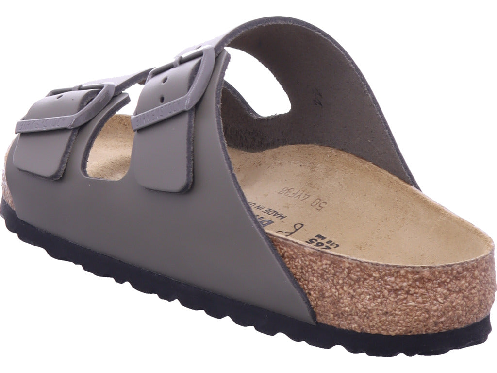 Pánské pantofle Birkenstock Arizona z přírodní kůže v šedé barvě