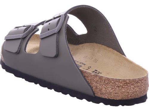 Birkenstock men's Arizona Natural Leather slippers in grey