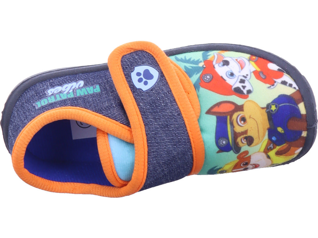 Leomil Jungen Hausschuh Paw in blau