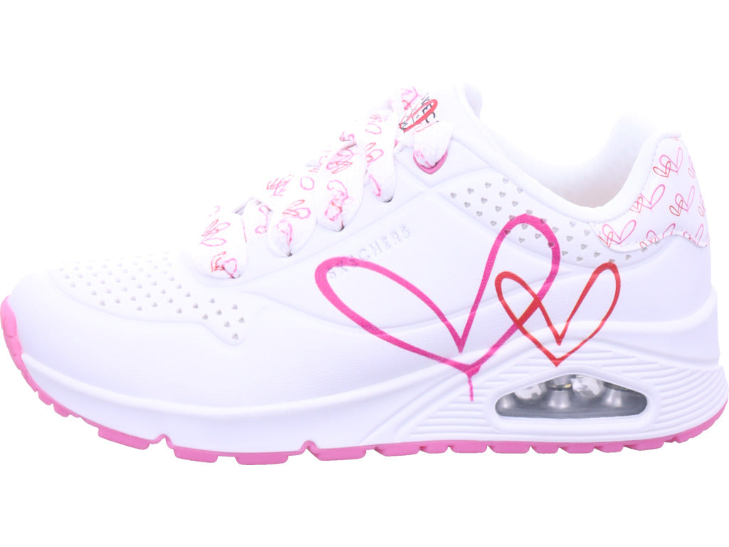 SKECHERS Damen Sneaker Uno-Twin Hearts in weiß
