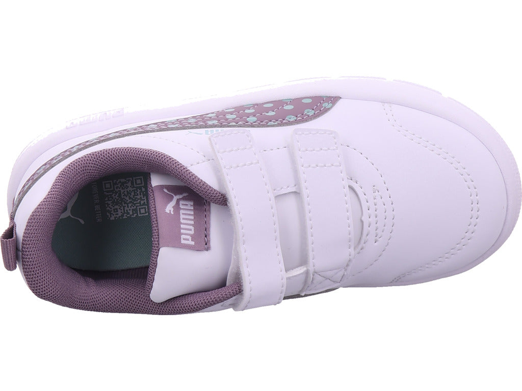 Puma Mädchen  Courtflex V3 Dotty V in weiß