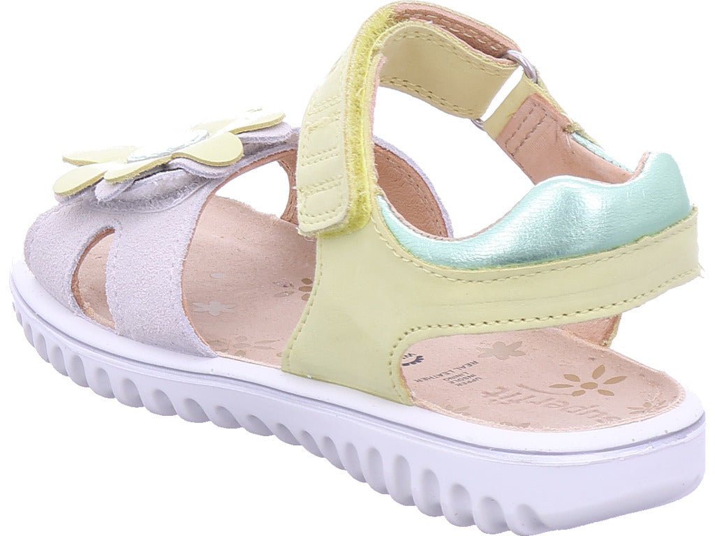 Dívčí kožené sandály Legero v třpytivé béžové barvě