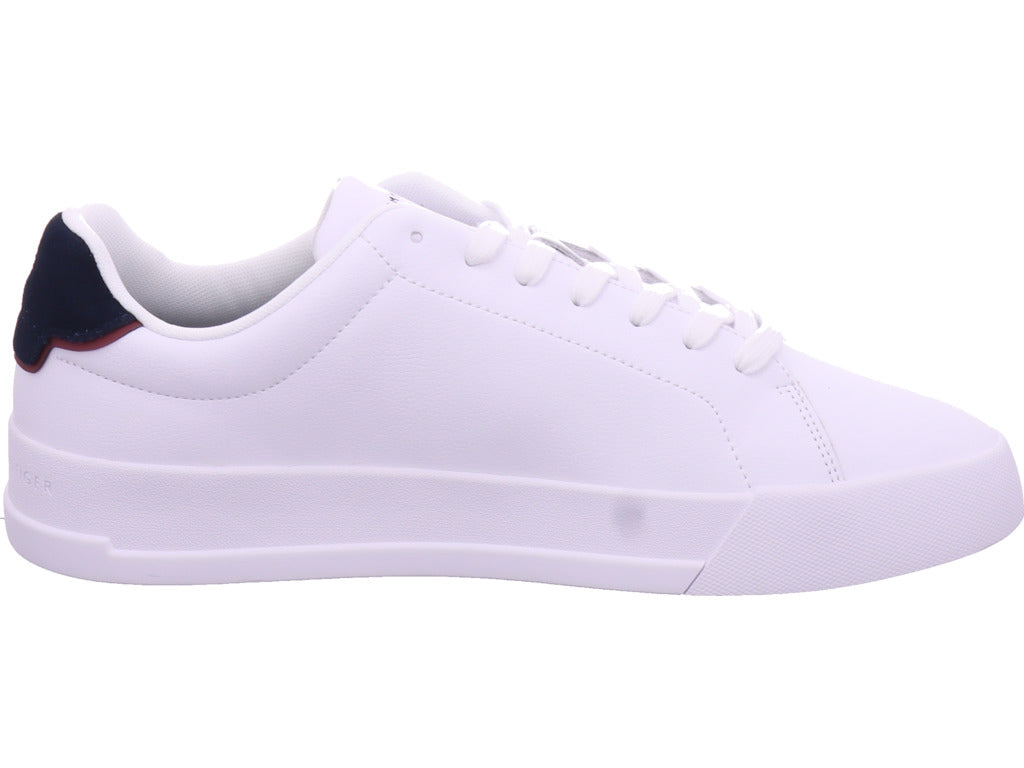 Tommy Hilfiger Herren Sneaker Th Court Lth Detail in weiß