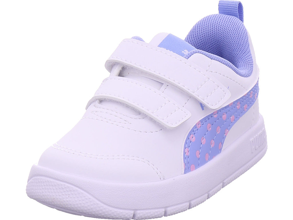 Dívčí nízké boty Puma Courtflex V3 Dotty V Inf v bílé barvě