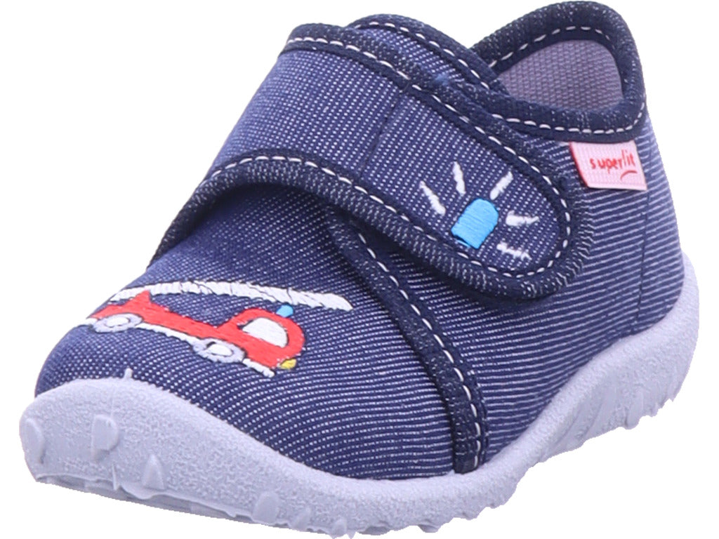 Superfit Jungen Hausschuh Hausschuh Textil \ Spotty in blau