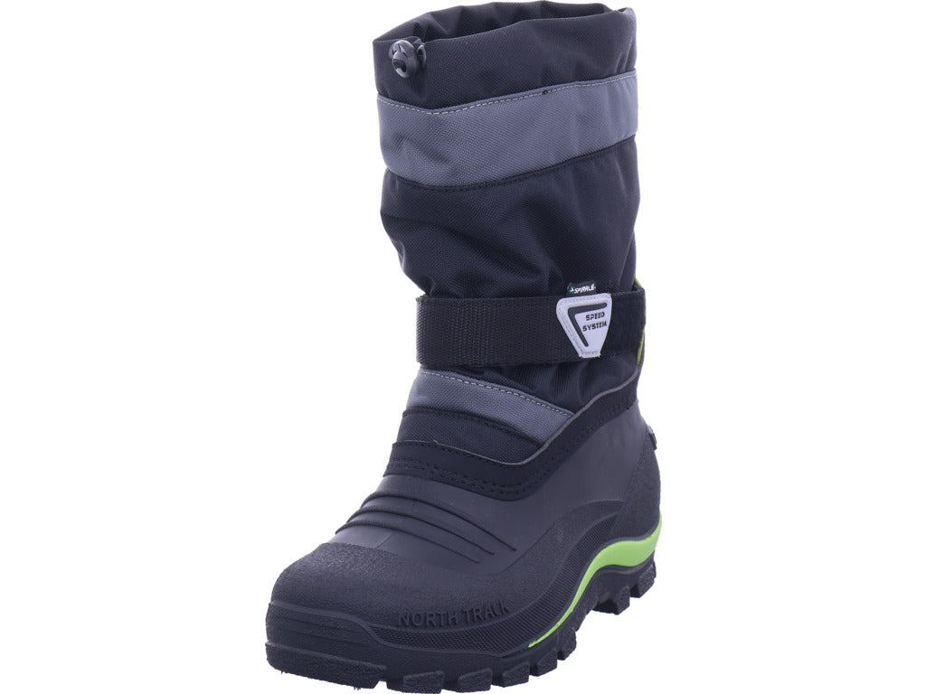 Zoth Spirale Jungen Moonboot Spirale Schwarz/Grün in schwarz