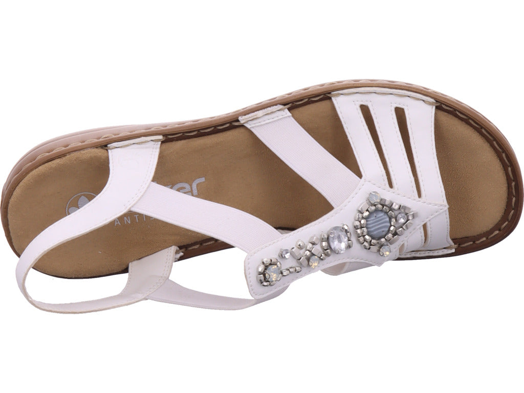 Rieker Damen Sandalette Fsk Damen Sandalen in weiß
