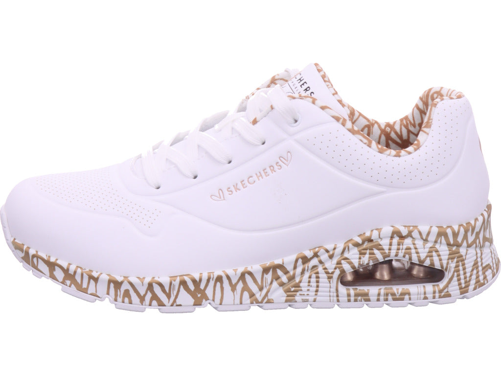 SKECHERS Damen Sneaker Uno Loving Love in weiß