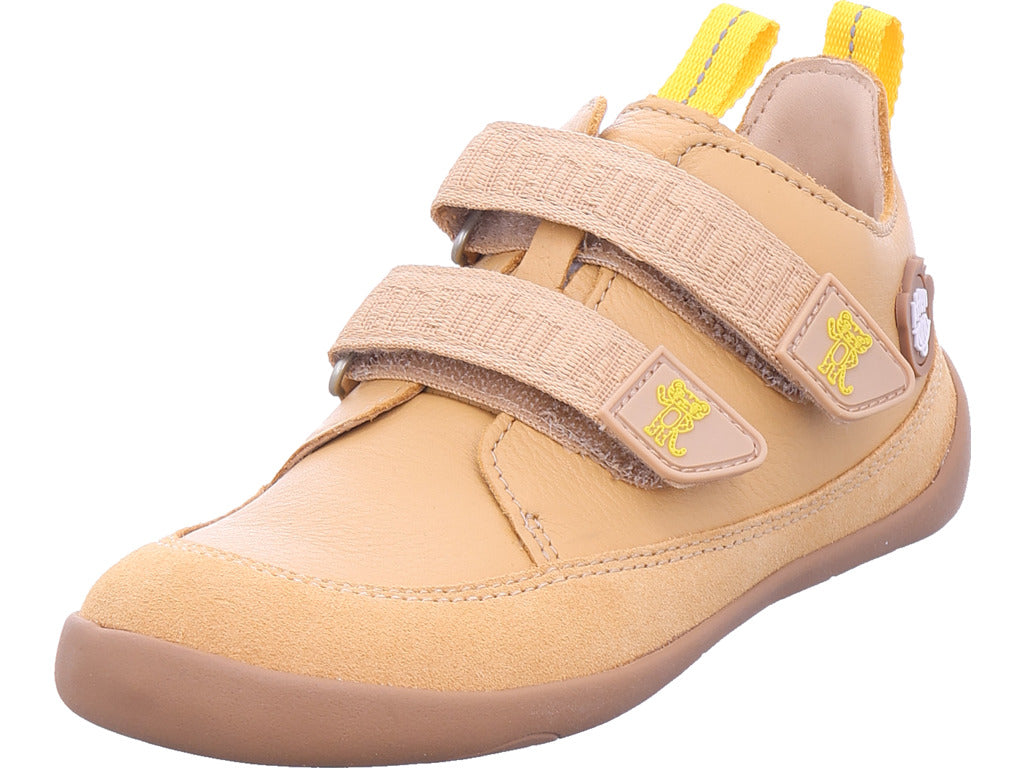Affenzahn Jungen Halbschuh Barfußschuh Leder Buddy Tiger in beige