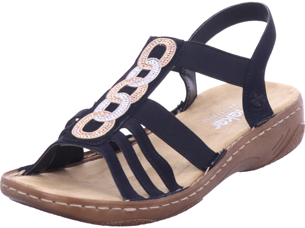 Rieker Damen  Fsk Damen Sandalen in schwarz