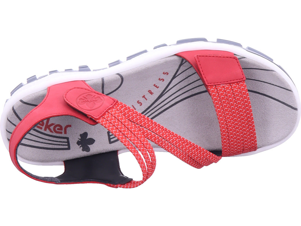 Rieker Damen Sandalette Damen Sandalen in rot