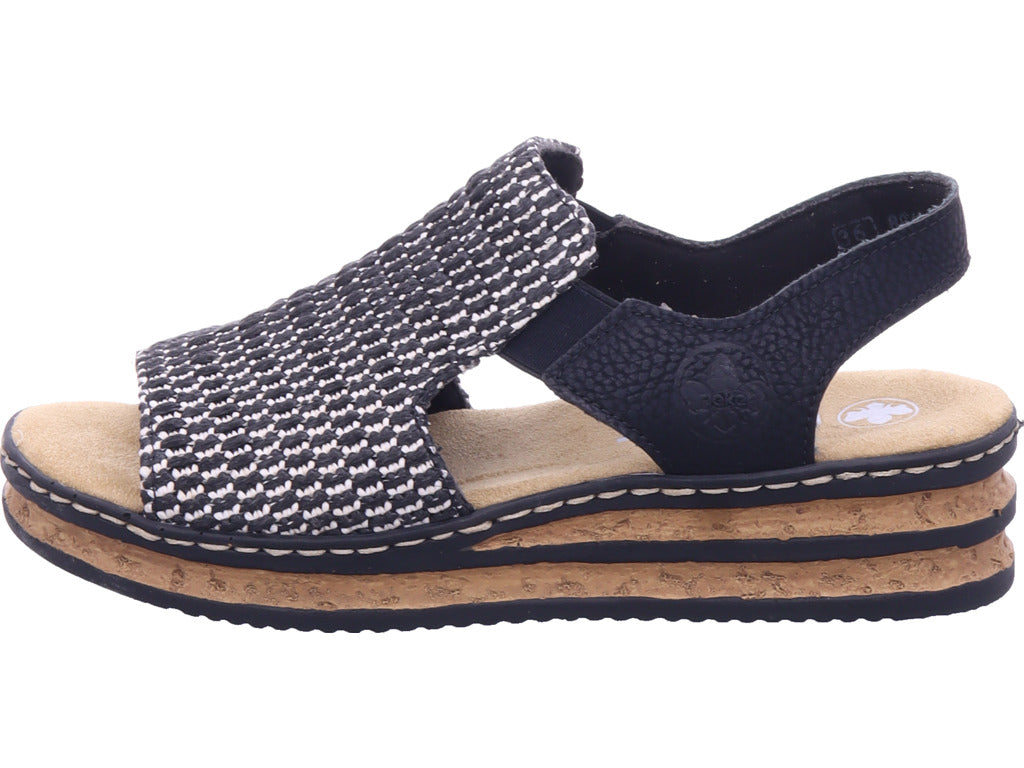 Rieker Damen Sandalette Fsk Damen Sandalen in schwarz