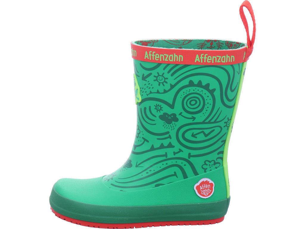 Affenzahn Jungen Gummistiefel Rainboot Vegan Plashy Frog in grün