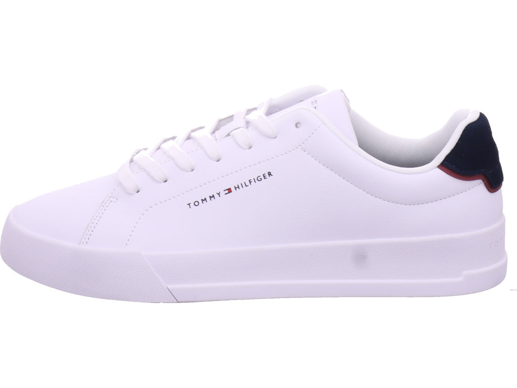 Tommy Hilfiger Herren Sneaker Th Court Lth Detail in weiß