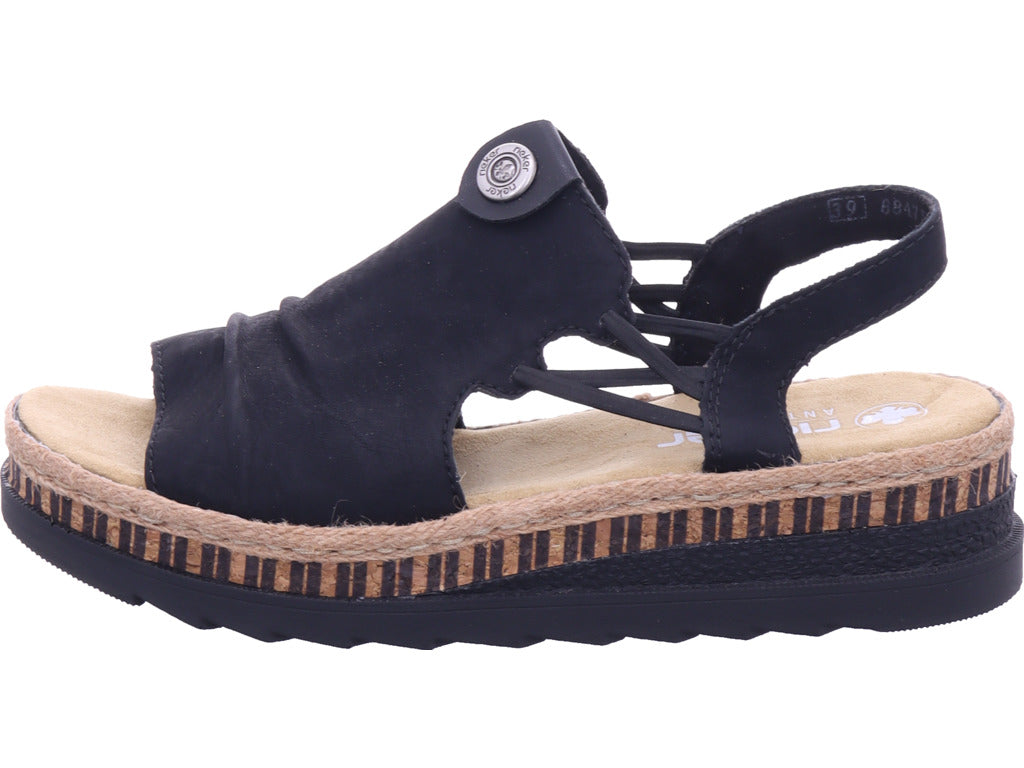 Rieker Damen Sandalette Fsk Damen Sandalen in schwarz