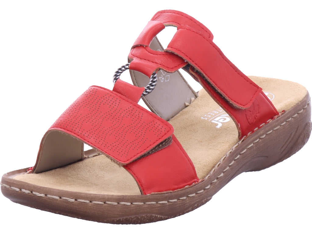 Rieker Damen Pantolette Fsk Damen Sandalen in rot