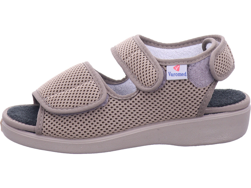 Varomed Unisex - Erwachsene Hausschuh Genua Klettschuh in beige