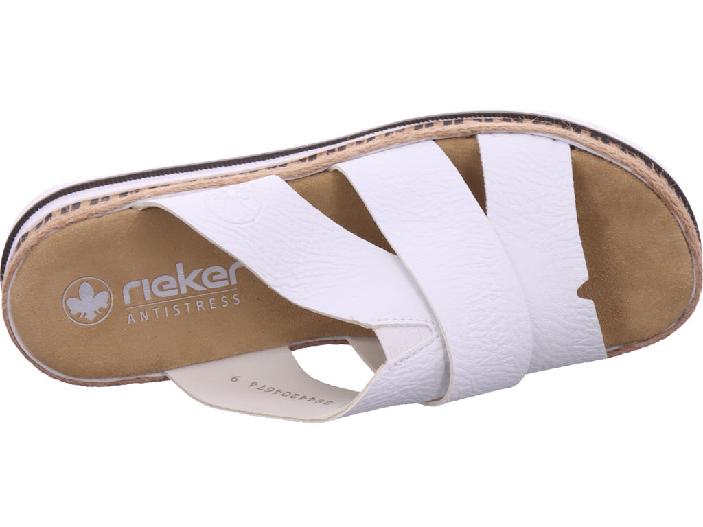 Rieker Damen Pantolette Fsk Damen Sandalen in weiß