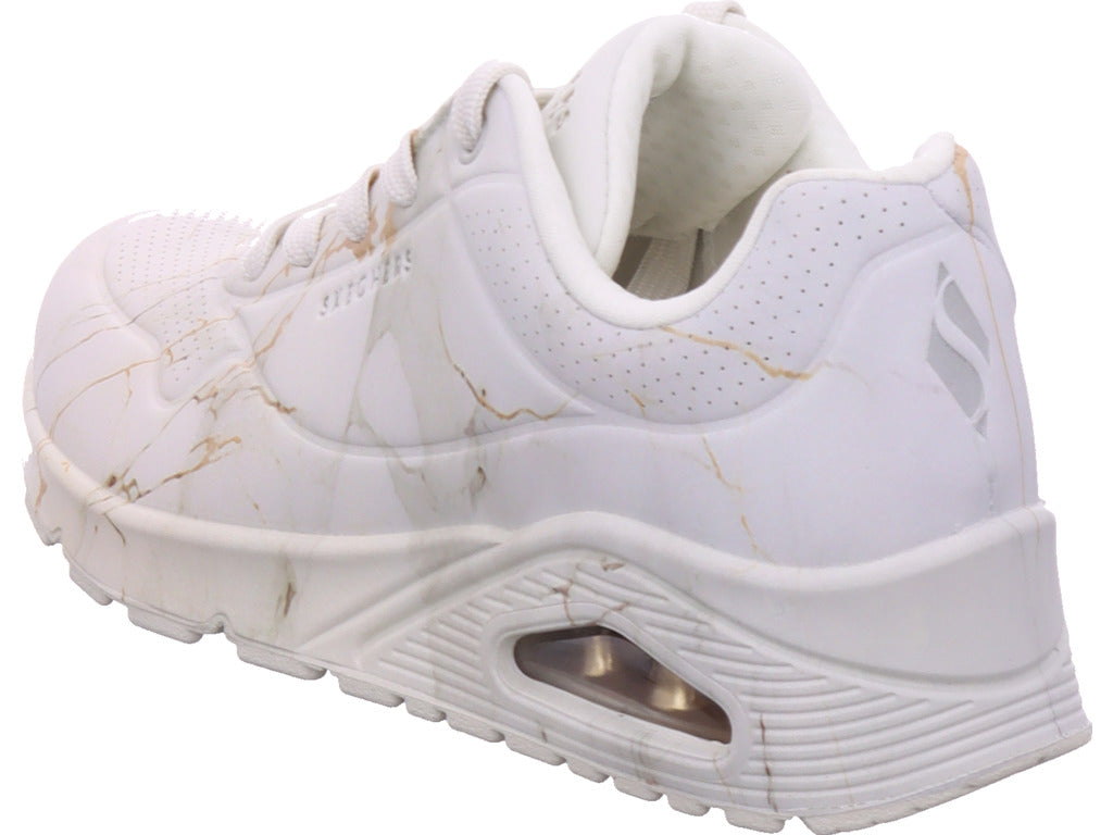 SKECHERS Damen Sneaker Uno Marbel in weiß