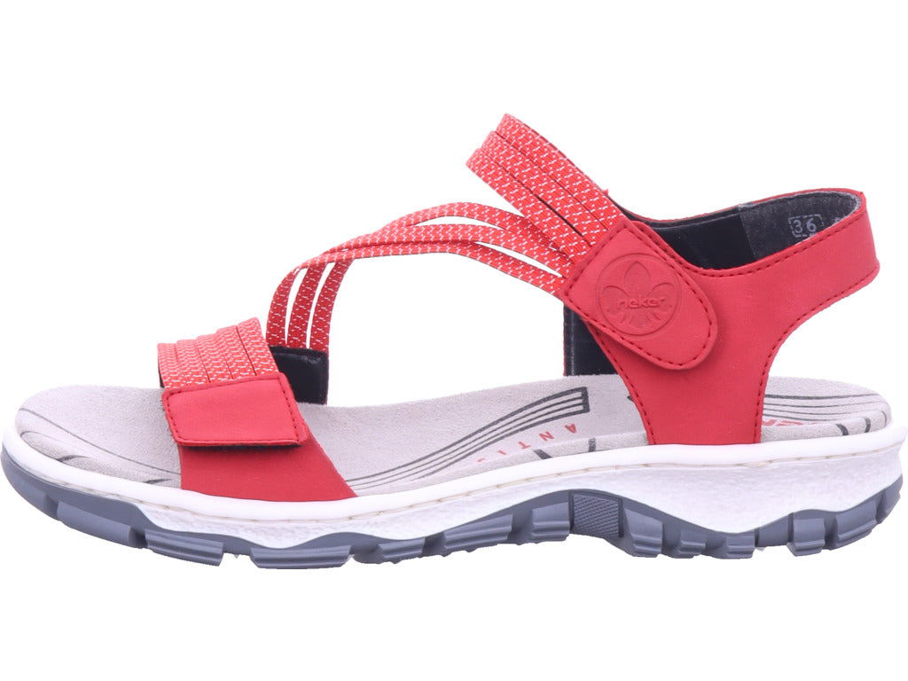 Rieker Damen Sandalette Damen Sandalen in rot
