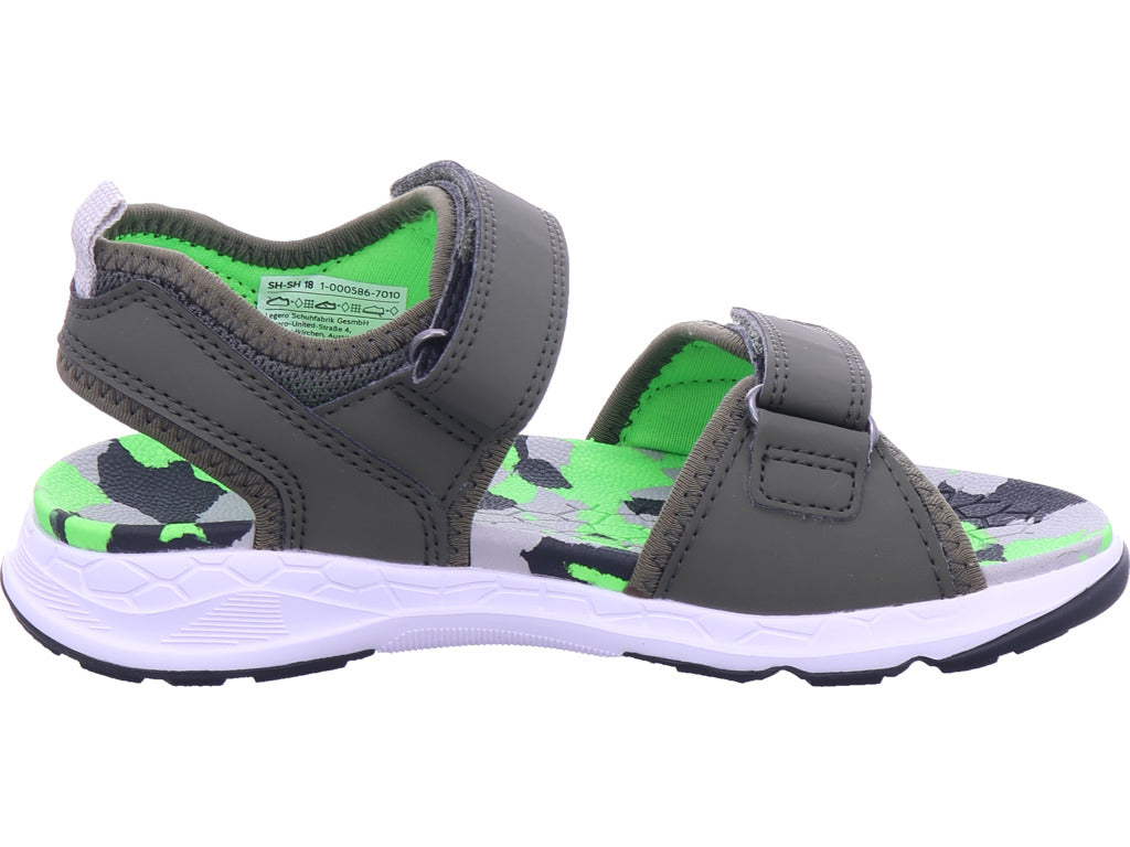 Dívčí sandály Legero, syntetické, Criss Cros v zelené barvě