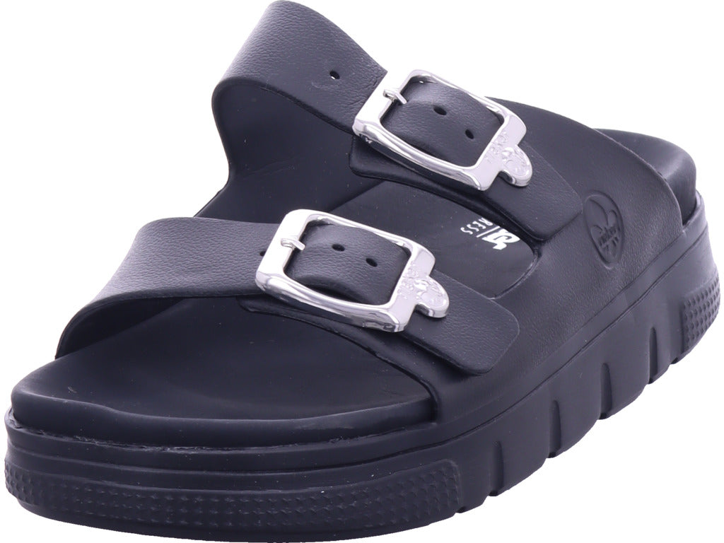 Rieker Damen Pantolette Fsk Damen Sandalen in schwarz