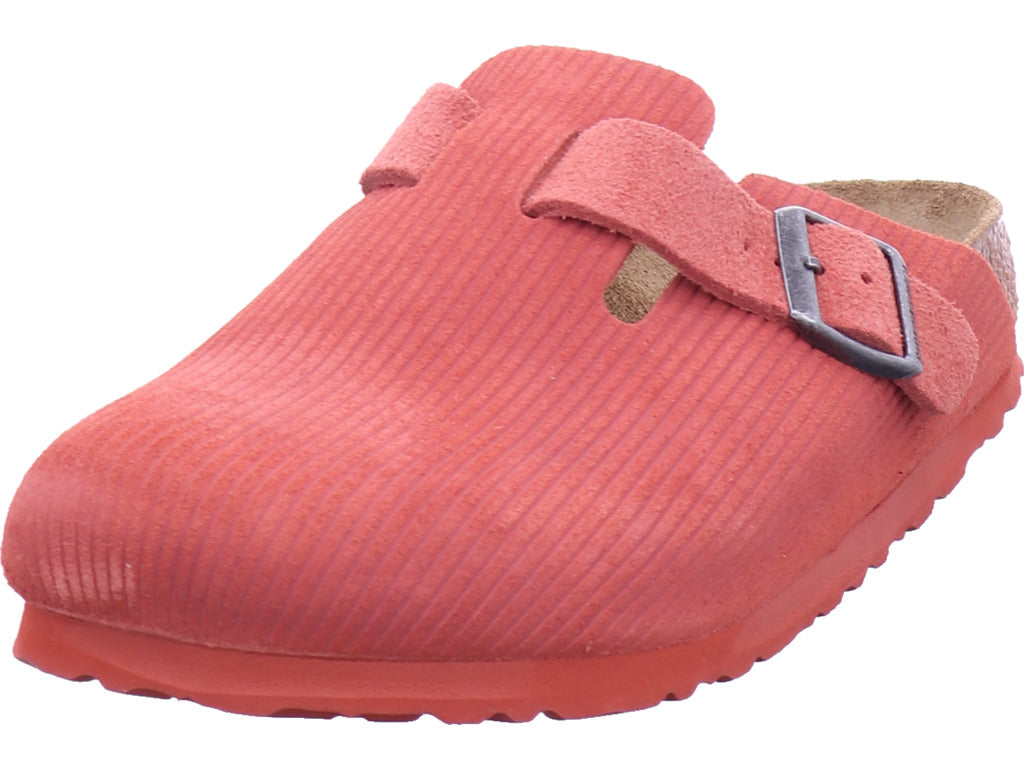 Birkenstock Damen Pantolette Boston Vl Corduroy in rot