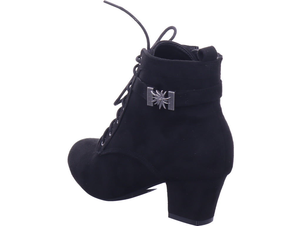 Esgano Damen Stiefelette Trachtenstiefel in schwarz