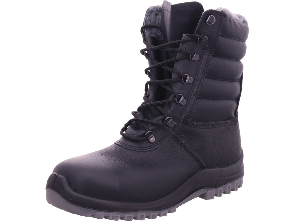 Pánské pracovní boty s leopardím vzorem, zimní šněrovací boty S3, černé