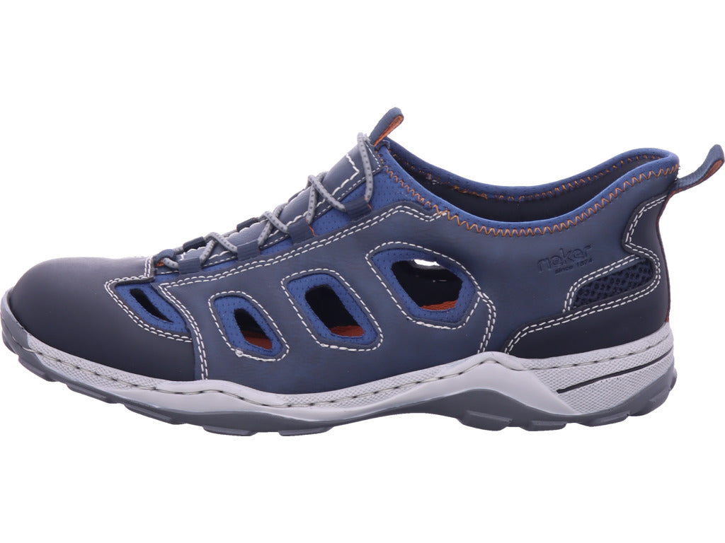 Rieker Herren Slipper Fsk Herren Halbschuhe in blau