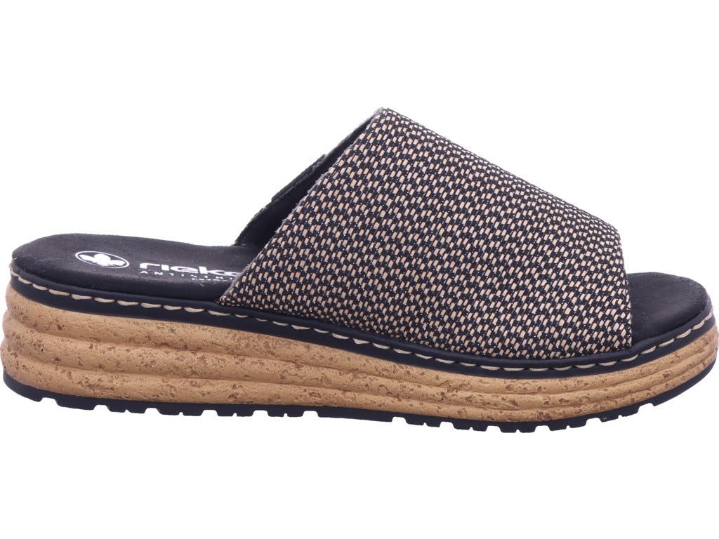 Rieker Damen Pantolette Fsk Damen Sandalen in schwarz