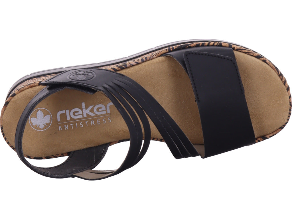Rieker Damen Sandalette Fsk Damen Sandalen in schwarz
