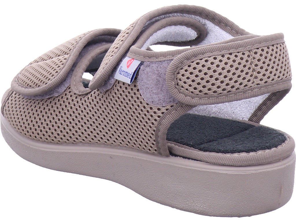 Varomed Unisex - Erwachsene Hausschuh Genua Klettschuh in beige