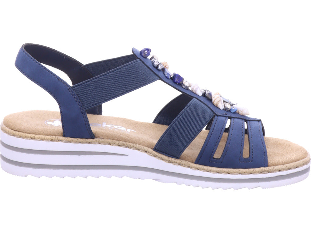 Rieker Damen Sandalette Fsk Damen Sandalen in blau
