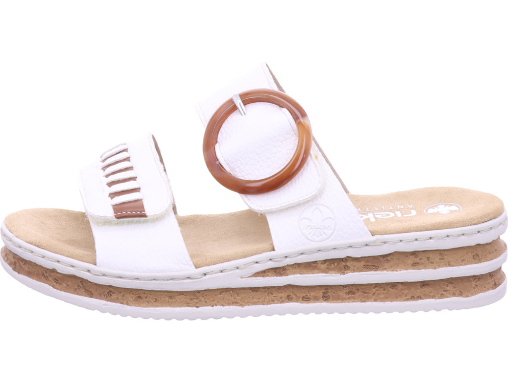 Rieker Damen Pantolette Fsk Damen Sandalen in weiß