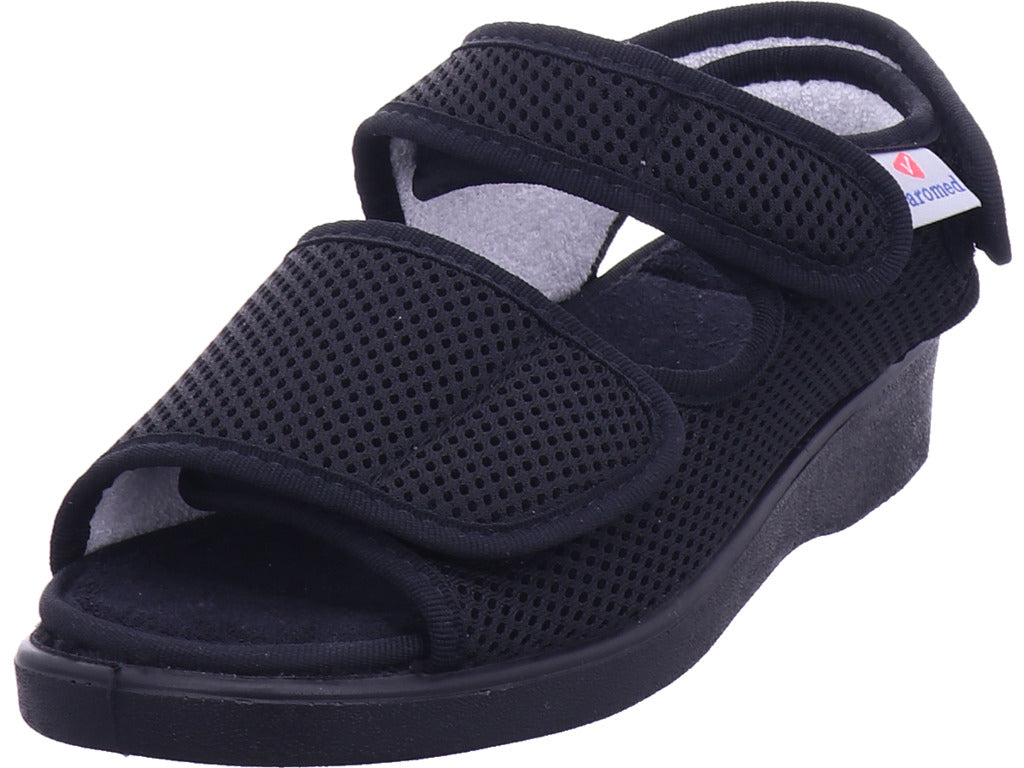 Varomed Damen  Genf Klettsandale Schwarz in schwarz
