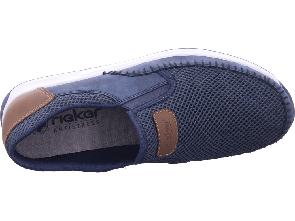Rieker Herren Slipper Fsk Herren Halbschuhe in blau