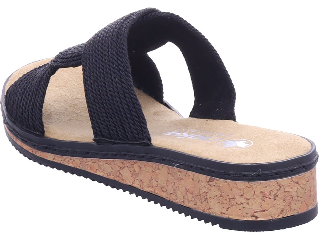 Rieker Damen Pantolette Fsk Damen Sandalen in schwarz