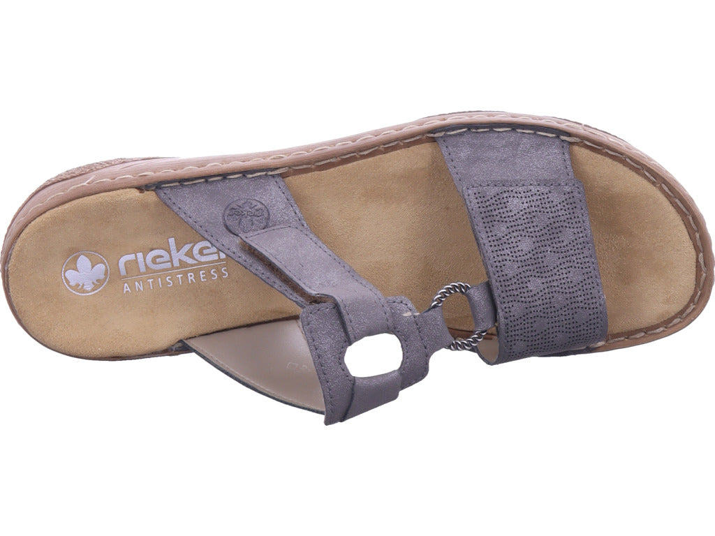Rieker Damen Pantolette Fsk Damen Sandalen in grau
