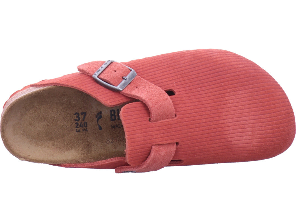 Birkenstock Damen Pantolette Boston Vl Corduroy in rot