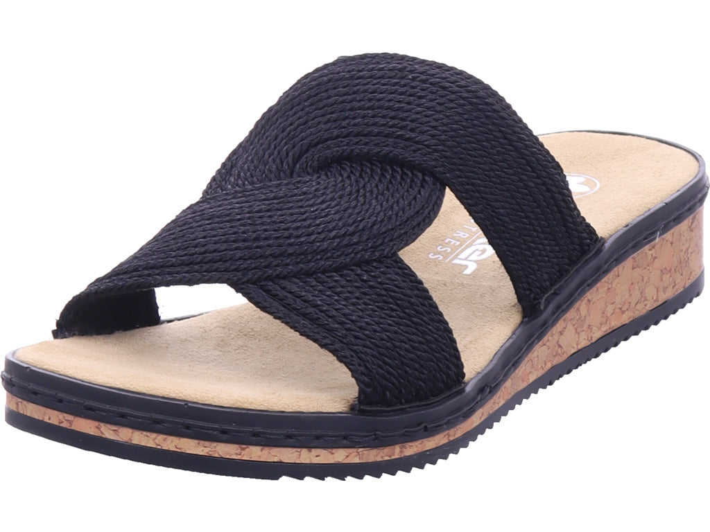 Rieker Damen Pantolette Fsk Damen Sandalen in schwarz