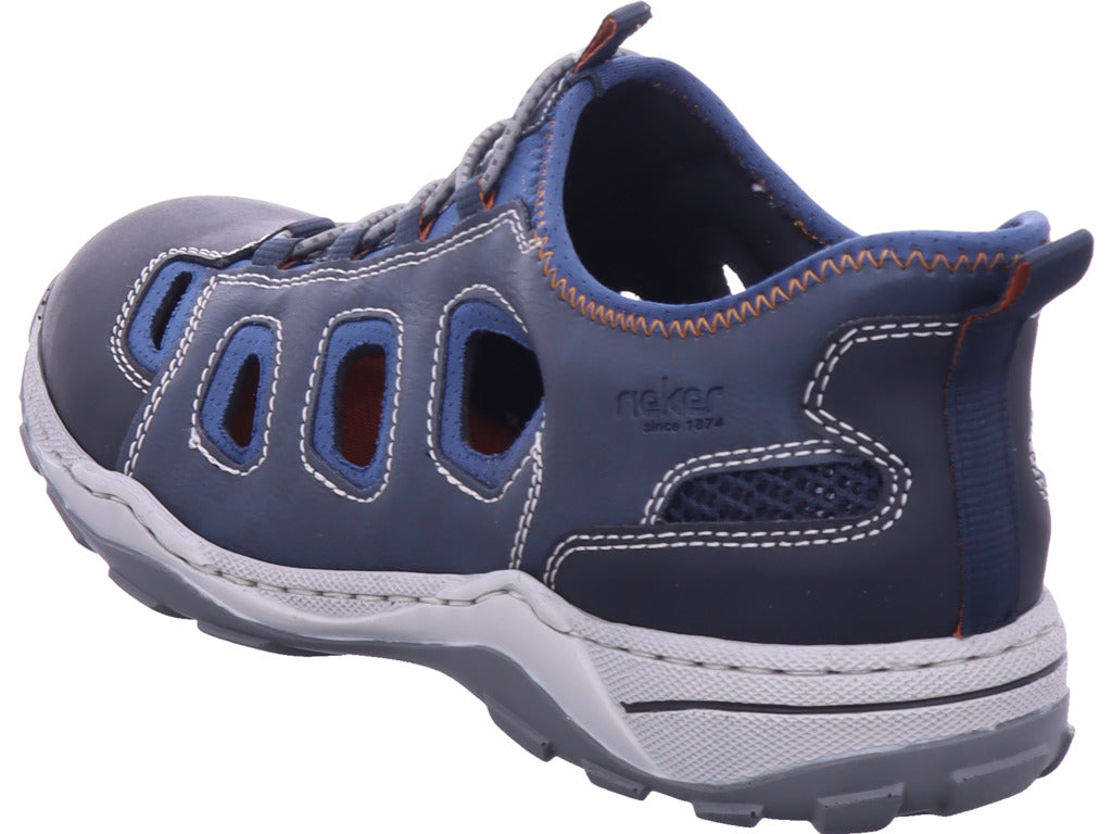 Rieker Herren Slipper Fsk Herren Halbschuhe in blau