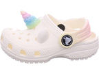 Crocs Unisex - Kinder Pantolette Classic I Am Rainbow in weiß