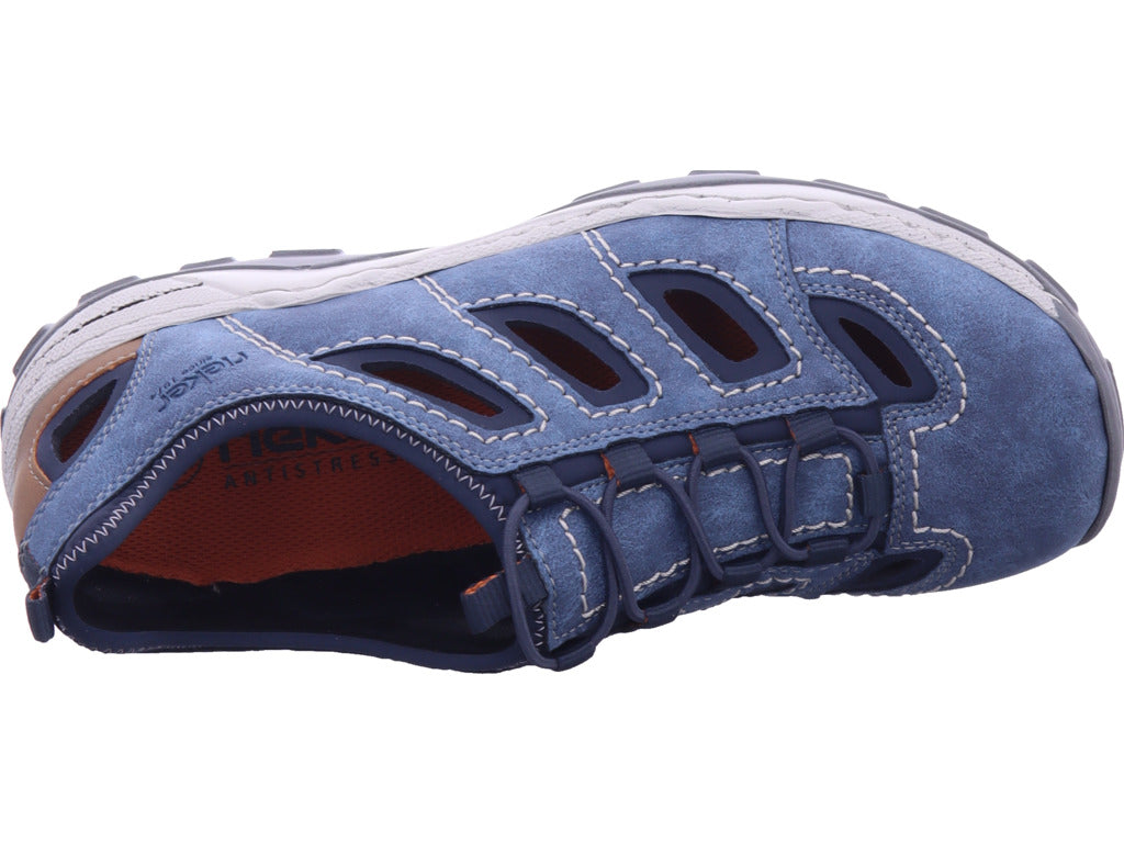 Rieker Herren Slipper Fsk Herren Halbschuhe in blau