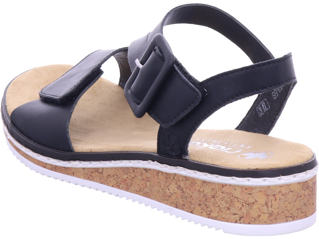 Rieker Damen Sandalette Fsk Damen Sandalen in schwarz