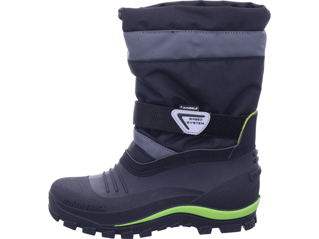 Zoth Spirale Jungen Moonboot Spirale Schwarz/Grün in schwarz