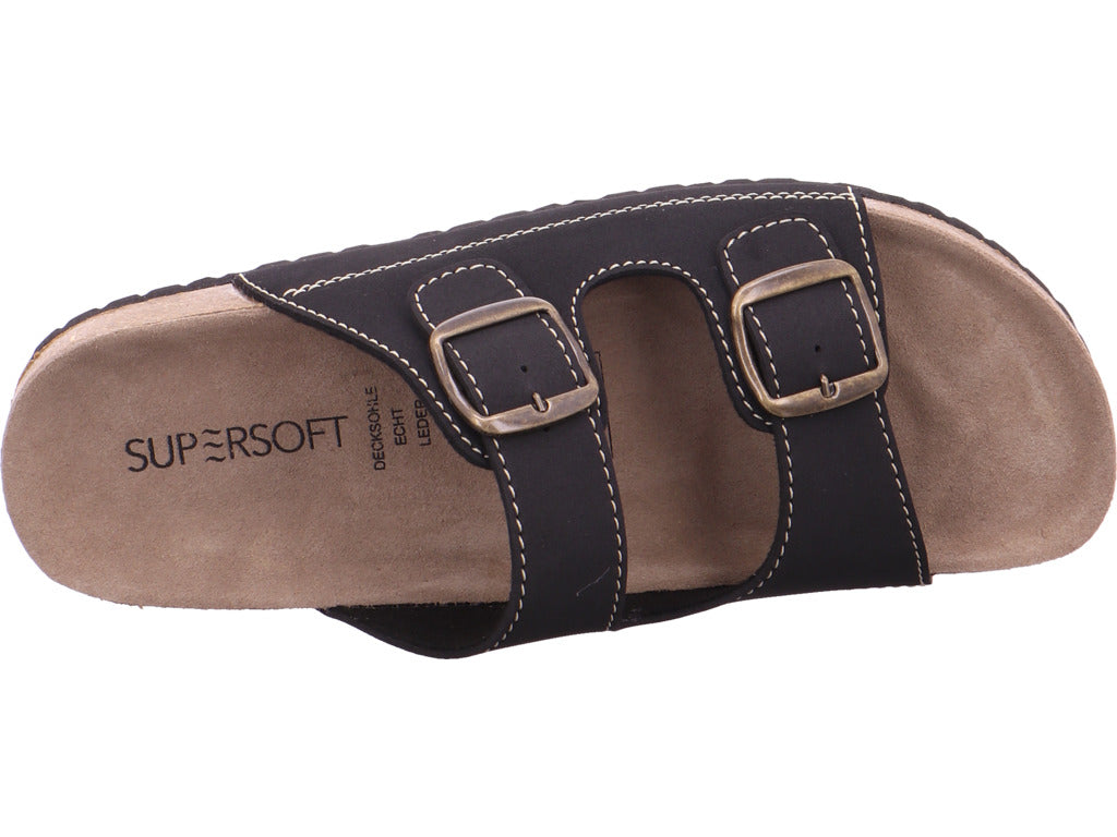 Planet Footwear  Pantoffel He.-Tieffussbett Pantoletten in schwarz