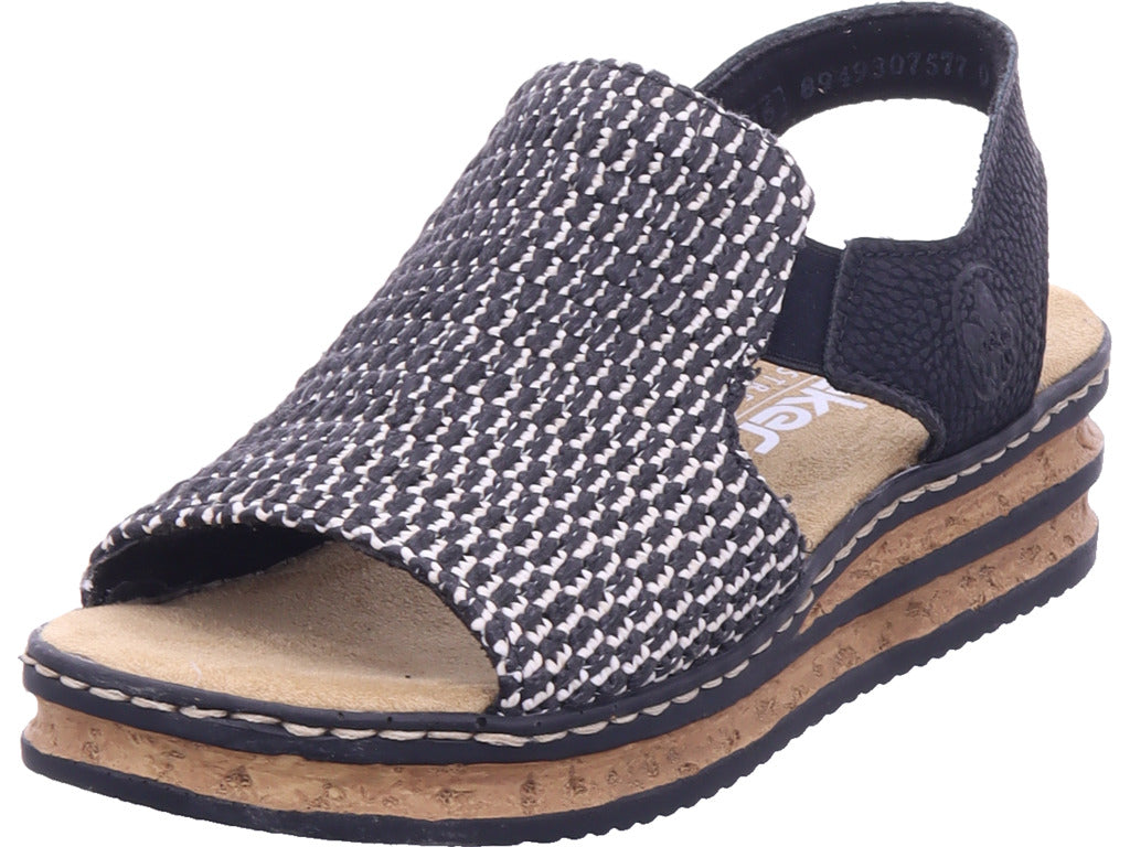 Rieker Damen Sandalette Fsk Damen Sandalen in schwarz