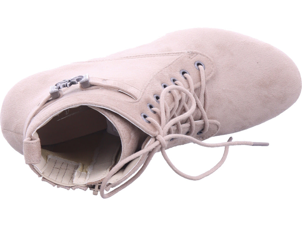 Esgano Damen Stiefelette Trachtenstiefel in beige